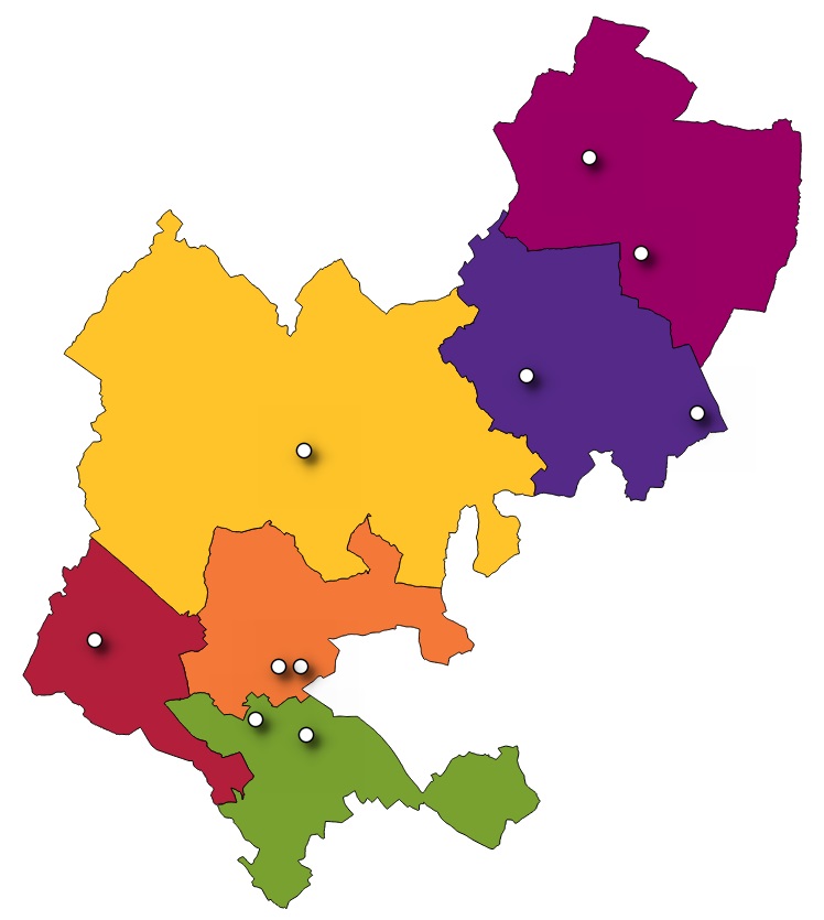 Map of Central Bedfordshire's Children's Centres